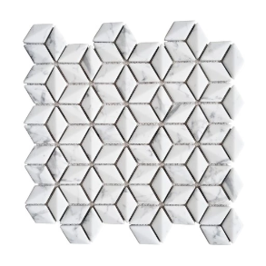 Arabescato 3d Rhomboid - glass tile